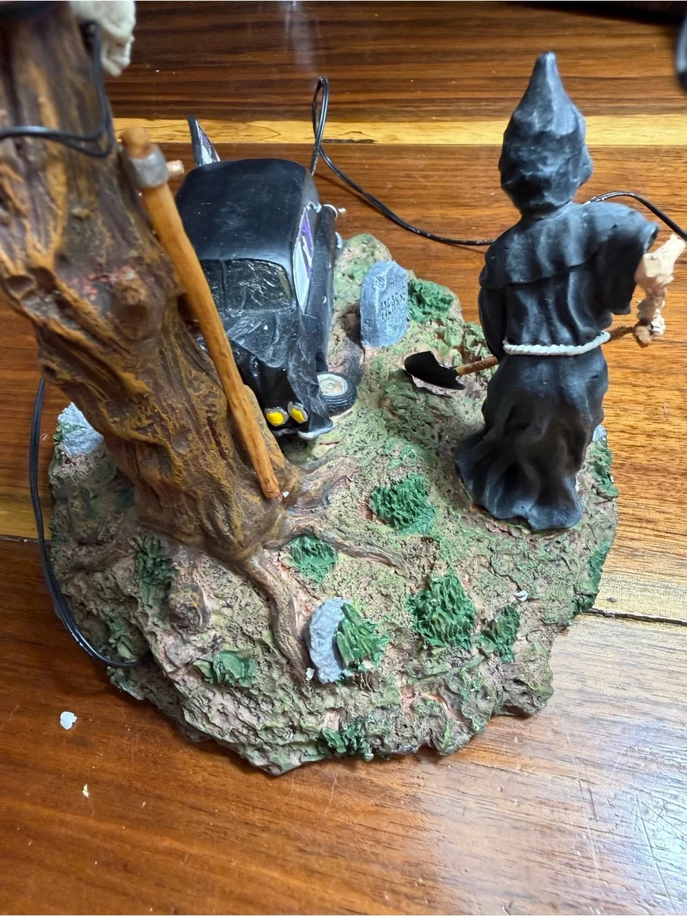 Retired Department 56 Halloween Grim Reaper Scene in Black, Brown, Green